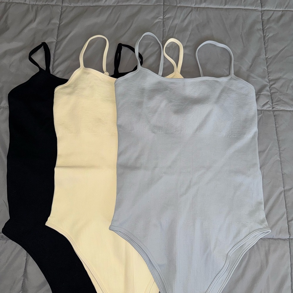 Women's Intimates Bodysuit Set - Black, Cream, Gray